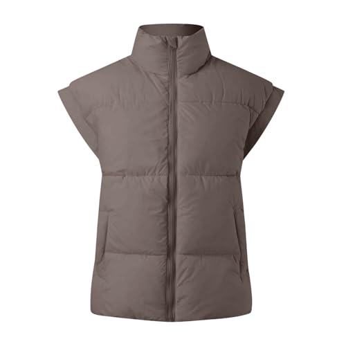 Women's Puffer Vest Stand Collar Lightweight Sleeveless Jacket Quilted Zip Up Padded Gilet Warm Outwear with Pockets3