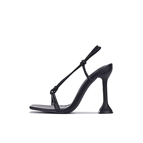 Cape Robbin Wild Sexy High Heels for Women, Studded Square Open Toe Shoes Heels