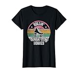 Retro Vintage Rollin with My Homies Roller Skating T-Shirt