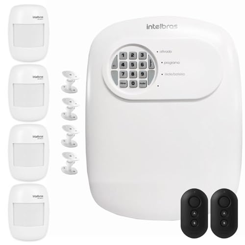 Kit Central de Alarme Anm 24 Net 4 Sensores Infravermelho Ivp 2000 Sf Intelbras Sf Alcance de 12mts