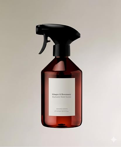 BOHORIA® Raumspray Hotel Scents Air Spray 500 ml – Raumduft für Boutique Hotel Feeling – Home Perfume Lufterfrischer (Ginger & Rosemary)