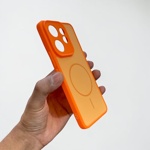 Image of Shockproof Design Back Cover Compatible for Vivo V60 5G / V60E 5G / Vivo T4 Pro 5G | Frosted Matte Case with Camera Protection | Slim Shockproof TPU Mobile Cover (Orange)