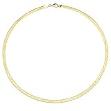 collier gold  MATERIA Damen Collier Gold Kette - Tondakette Halsreif 45 cm Halskette Frauen 925 Silber vergoldet inkl. Etui CO-21