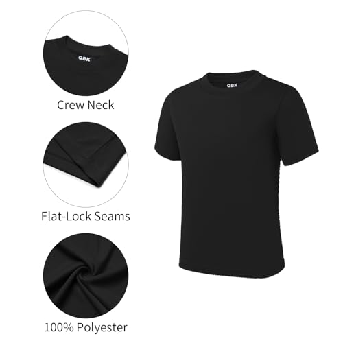 Image of QBK 2T to Youth Neon Shirt Kids UPF 50+ Dry Fit Athletic Short Sleeve Rash Guard T Shirts for Boys Girls Sports Undershirt