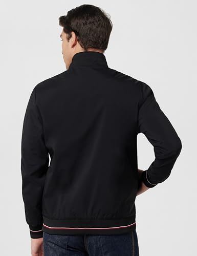 Image of Qube By Fort Collins Men's Lightweight Jacket - Stylish Full Zip Casual Jacket for Men | High Neck Bomber Jacket with Stand Collar, Rib Cuffs & Side Pockets for Spring, Autumn & Daily Wear