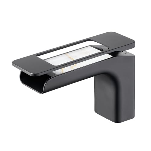 Robinet de lavabo cascade noire mitigeur anti-éclaboussures pour salle de bains propre