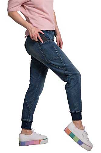 Standards & Practices Modern Women's Drawstring Denim Knit Skinny Joggers Pants3