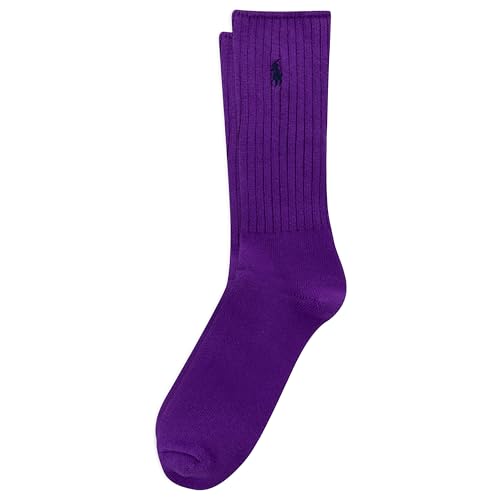 Polo Mens Classic Crew Sock 1 Pair Pack Purple Mens Shoe Size: 6-12