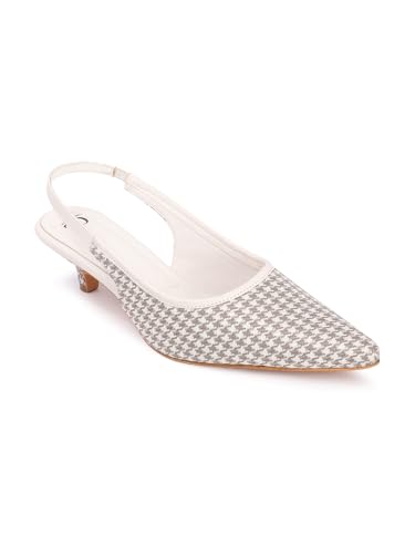 Image of Carlton London Women Comfortable Kitten Heel Pointed Toe Slingback Fashion Shoes for Daily use, Office use, Casual use