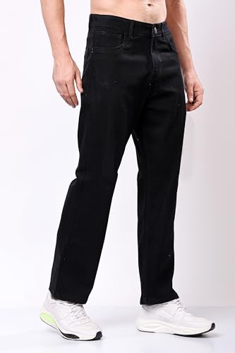 Image of EditLook Men's Denim Cotton Blend Oversized Loose Baggy Fit Mid Rise Jeans Pants for Men
