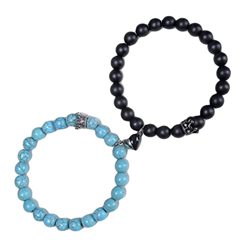 Bracelet de couple contre la distance grâce à l'aimant cœur fusion