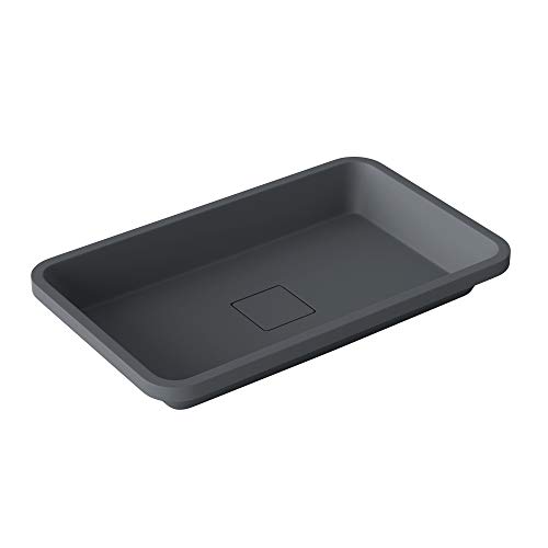 Vasque à encastrer lavabo gris noir anthracite mat 53cm doporro Colossum104 53x33x10,5cm lave mains rectangulaire avec cache bonde