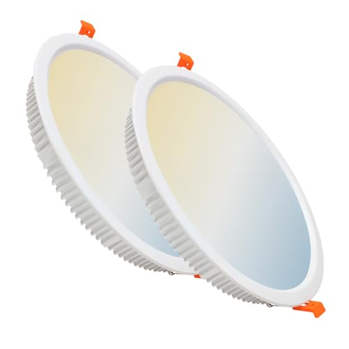 LED ATOMANT Pack 2x Panel Downlight LED Redondo 225mm 32W, CCT (Selector de Color Blanco Calido, Neutro y Frio), Corte 205mm, 2800 lumenes, Driver incluido