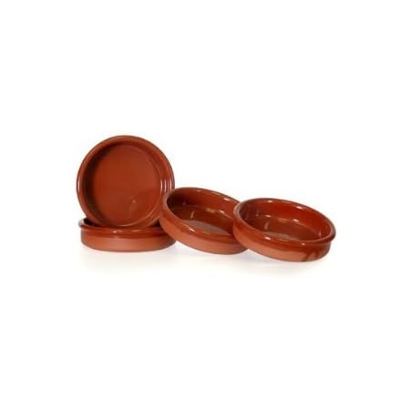 Set of 4 Rustic Cazuela Clay Pans - 4.5 inch/ 12 cm