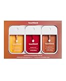 Touchland Hydrating Hand Sanitizer Spray, Limited Edition SEASONAL 3-PACK (Caramel, Pumpkin, Peppermint), Hydrating Mist, 1Fl Oz Travel Size (Set of 3)