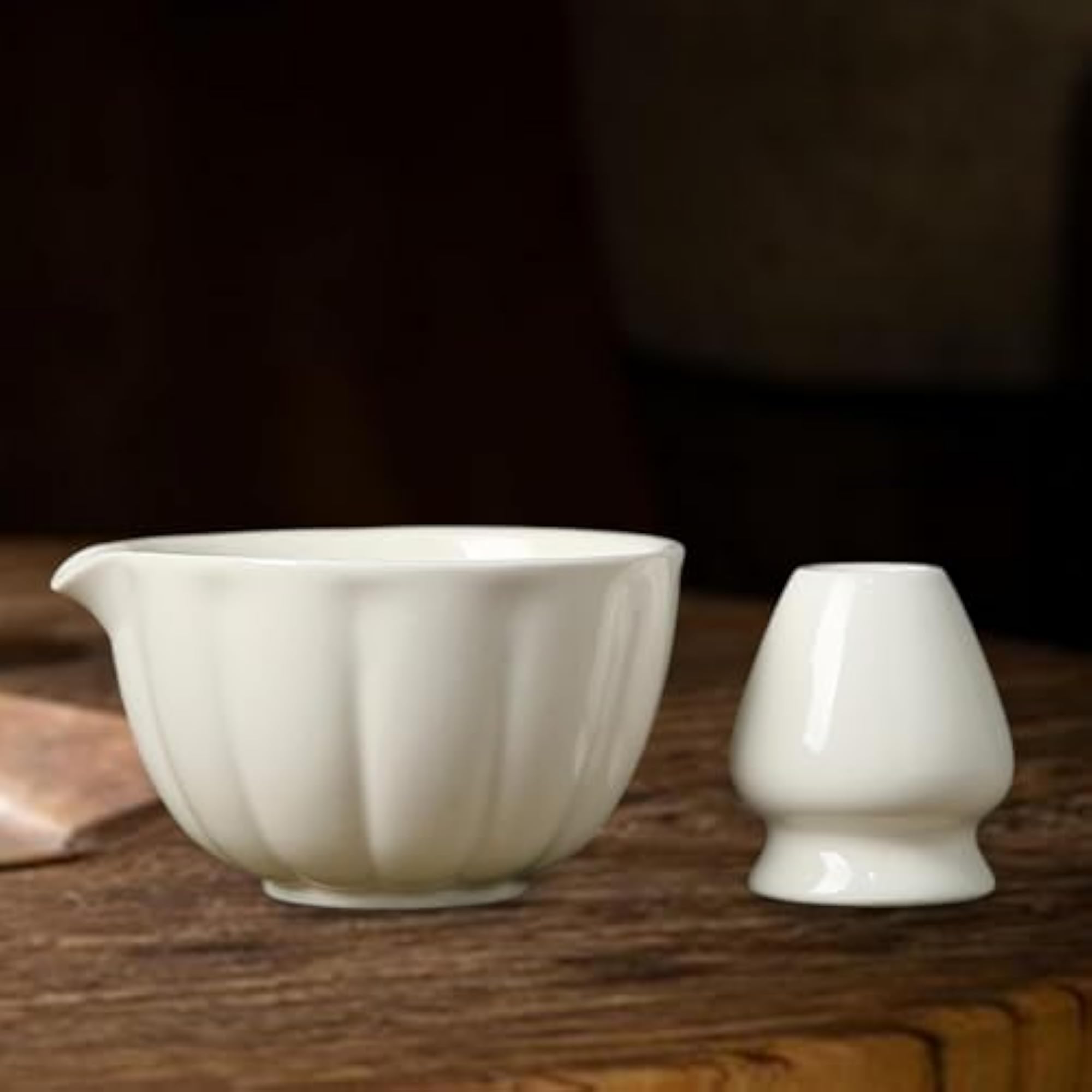 Ceramic Matcha Bowl for Japanese Preparation, White
