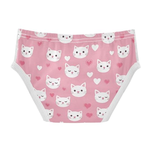 Wusikd White Cat Boys' Underwear Cotton Pink Hearts Boys Briefs Soft Toddler Underwear 2T2