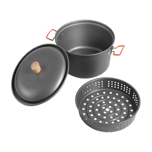 Poêle de camping grande capacité en aluminium résistant pour cuisine outdoor