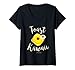 Femme Geek Design Toast Hawaï Kawaii Japon Geek T-Shirt avec Col en V