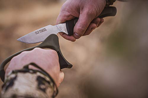 Old Timer Outdoor Kit with Game Shears, Bone Saw, Gut Hook, Caping, Boning, and Fillet Knives, Knife Sharpener, and Latex Butcher Gloves for Hunting, Camping, Fishing, Meat Processing, and Outdoors