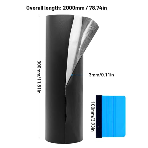 ZHIYUQL® Moosgummi Selbstklebend Neopren Schaumstoffplatte 300MM × 3MM × 2M Schwarz Schaumstoff Selbstklebend Zellkautschuk, Schaumstoffrolle, Dämmmatte, Rutschfest, Schalldämmung
