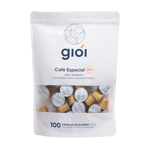Gioi Café Especial, 100% Arábica, 100 Cápsulas Compatíveis com Nespresso®, 84+ Escala SCA (100 Cápsulas, Bourbon)
