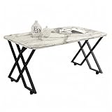 Design contemporain élégant : Son plateau rectangulaire et sa structure géométrique en métal apportent style et modernité à votre intérieur.
