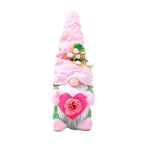 SANWOOD Rudolf Handgemachte weiche bunte Kunstperlen Blumen Muttertag Puppe Zwerg Party Zuhause Tisch Küche Muttertag Weihnachten Urlaub Dekorationen Grün Cover