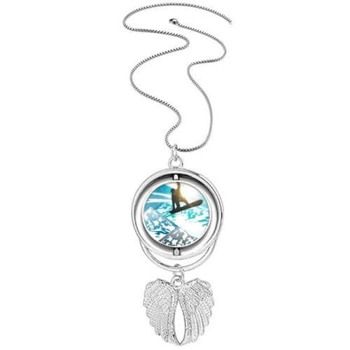 Bijoux de ski et collier ailes d'ange aquarelle pour style d'hiver