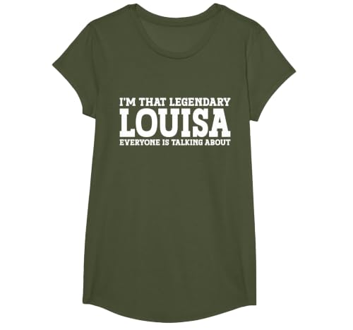 Louisa Personal Name Women T-Shirt, Girls, Olive Green, X-Small