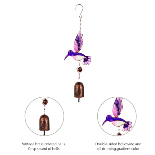 Wind Chimes Outdoor Hummingbird Metal Pendant Windchimes Decor with Hook for Outside Home Patio Garden Decoration Gifts for Mom Grandma Sisters - Image 5