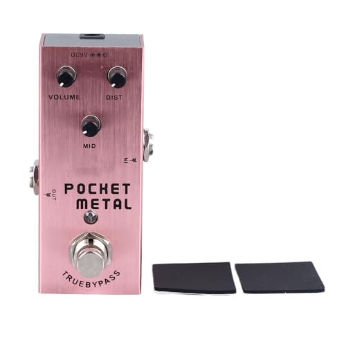 Omquot Electric Guitar Effect Pedal Single Sound Amplifier for Rock Metal Jazz Performance Metal (AN-04 Pink)