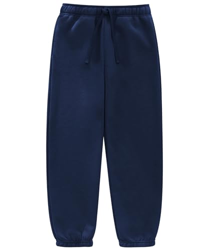 Boys Fleece Sweatpants with Drawstring, Athletic Pants with Pockets, Warm Lined Activewear, Size 4-162