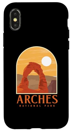 Utah Vintage Retro Hiking Camping Arches National Park �X�}�z�P�[�X iPhone X/XS �p