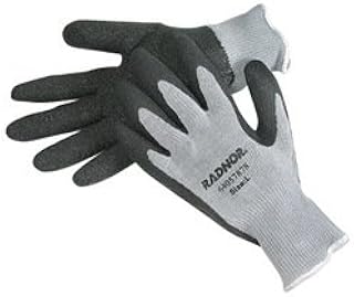 Radnor Large 10 Gauge Dark Gray Latex Palm and Fingertip Coated Work Gloves with Gray Acrylic, Cotton and Polyester Liner and Knit Wrist (64057878)