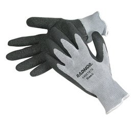 Radnor Large 10 Gauge Dark Gray Latex Palm And Fingertip Coated Work Gloves With Gray Acrylic, Cotton And Polyester Liner And Knit Wrist (64057878) #TOP12