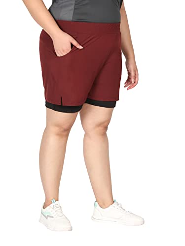 Image of CHKOKKO Gym Shorts for Women Workout Sports Running Quick Dry Fit Double Layer Inner Compression with Pockets Breathable Lightweight Wear