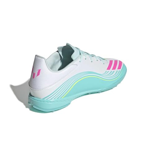 adidas Unisex-Adult F50 Messi League Turf, White/Lucid Pink/Flash Aqua, 7.5 - image 5