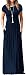 DEARCASE Women's Short Sleeve Long Floor Length Maxi Slim Beach Dresses Navy Blue Small