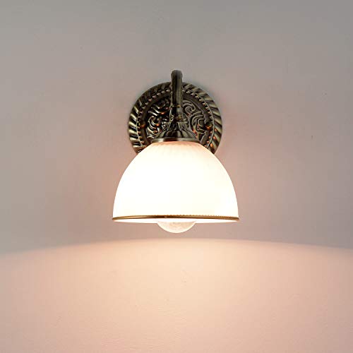 Licht-Erlebnisse Wandleuchte Jugendstil antik Metall & Glas stilvoll klassisch E27 Wohnzimmer Schlafzimmer Flur Innen Wandlampe
