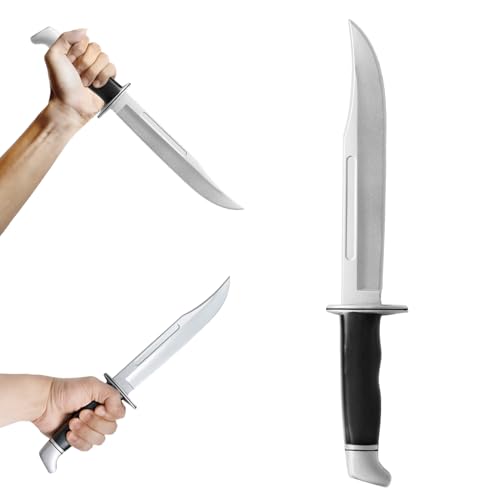 inin 13.5 Halloween Fake Rubber Knife Safe Cosplay & Martial Arts Practice Prop Ideal Halloween Costume Knife Decor. Black