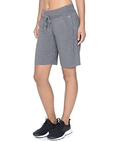 Danskin Women's Essentials Bermuda Short, Charcoal Heather, X-Large #TOP1