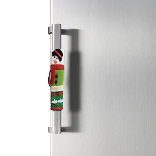 image for Alcoon Set of 3 Christmas Snowman Refrigerator Door Handle Covers Kitc