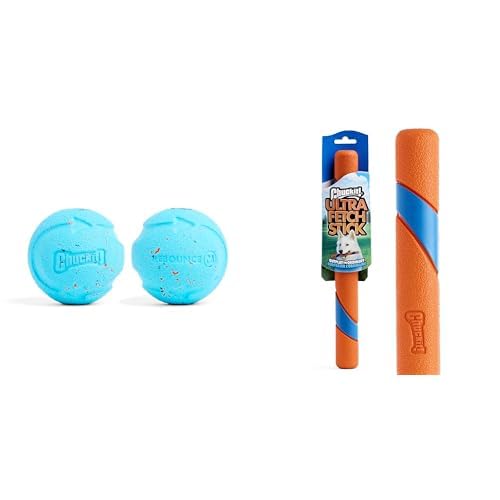 Chuckit Dog Toy Bundle - 2 5-inch Rebounce Ball Pack of 2 12-inch Ultra Fetch Stick - Interactive