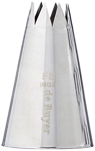 DE BUYER -2112.25N -douille inox cannelee f8 - 8 dents - 3.6 cm