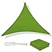 HGTRH Sonnensegel Dreieckig 4x4x4m Weiß Windschutz Mit 95% Uv Polyester Tear Resistant, Sonnensegel Inkl Befestigungsseile Für Draußen Patio Garten Terrasse CampingGreen-4X4X4M