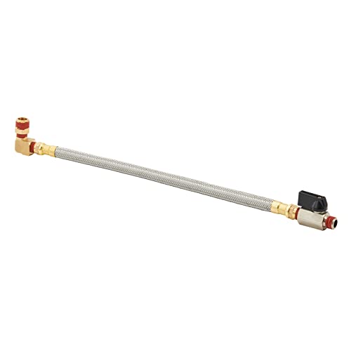 Extended Tank Drain Valve Assembly Kit Flexible Braided Steel Tube 15 Inch 1/4 Inch Npt Pipe Fitting For Air Compressor #TOP3
