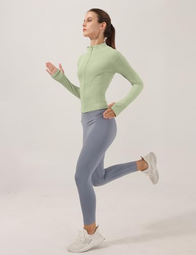 Image of Locachy Women's Lightweight Stretchy Workout Full Zip Running Track Jacket with Thumb Holes