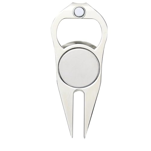 Générique - Outil de marqueur de divot de golf– Marqueur de balle et fourche de réparation, accessoire de golfà usages multiples avec décapsuleur | Outil de parcours de golfpour la réparation des marques de pa