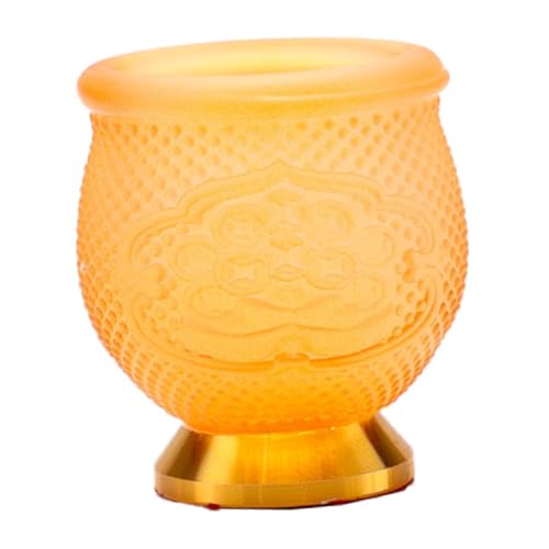 F Fityle Copa de de Agua Budista Copa de Agua en Forma de cáliz Copa de Bebida sacrificial en Relieve Fortuna para Guanyin, Corto